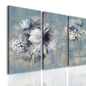 Multi Canvas Prints  -  Abstract blue flowers