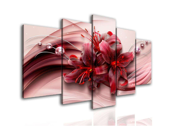 Multiple Canvas Painting  - Red lily