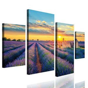 Multi Canvas Artwork  -  Lavender field
