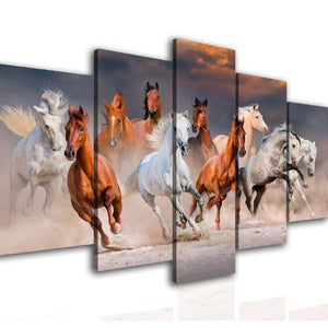 Canvas Wall Art Multi Panel  - Horses in motion