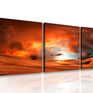 Multi Panel Wall Art  -  Fiery sky over the desert