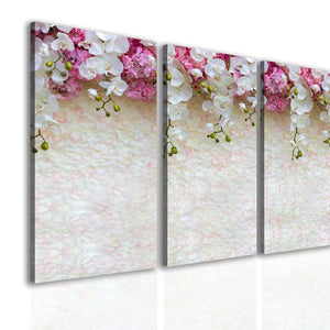 Multiple Canvas Painting  -  Orchids on a beige background