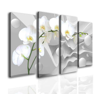 Multi Panel Wall Decor  -  Orchid on 3D white background