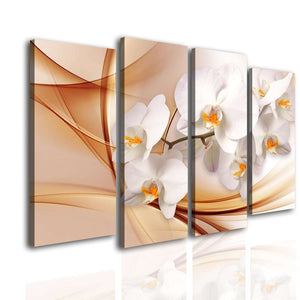 Multi Piece Wall Art  -  Orchid on a beige background