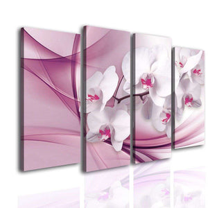 Multi Canvas Prints  -  Orchid on a burgundy background