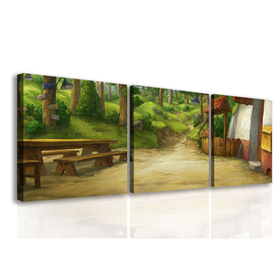 Canvas Multi Panel Wall Art  -  Walk in the wood