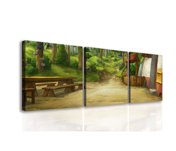 Canvas Multi Panel Wall Art  -  Walk in the wood