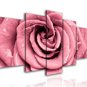 Multi Panel Canvas Wall Art  - Pink rose.