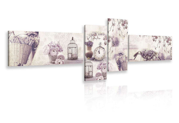 Multiple Canvas Painting  -  Pink Provence
