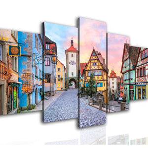 Multi Panel Wall Decor  - Old town.