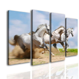 Multi Canvas Artwork  -  Three white horses