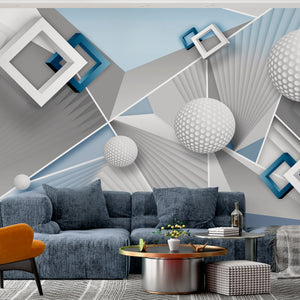  Stereoscopic Forms Wall Mural