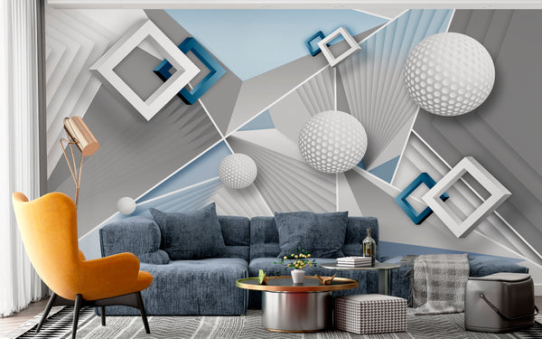  Stereoscopic Forms Wall Mural