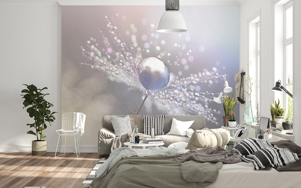 Abstract Wallpaper Mural, Non Woven, Abstract Flower Wallpaper, Grey Wall Mural