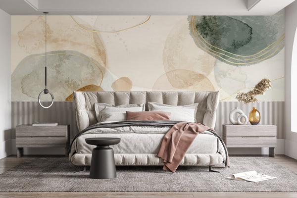 Modern Abstract Wall Mural Soft Marble Wallpaper