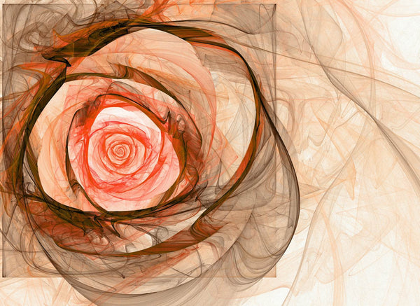 Flower Wallpaper, Non Woven, Orange Rose Flower Wallpaper, Abstract Floral Wall Mural