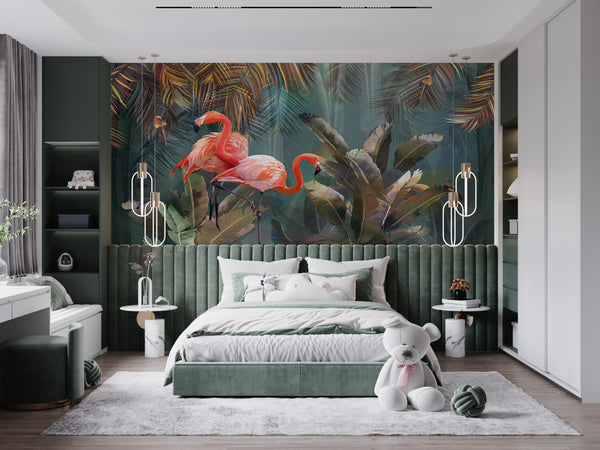 Pink Flamingo Wallpaper Mural