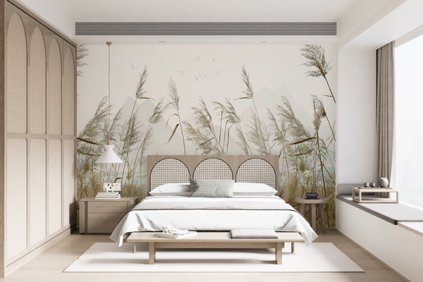 Boho Wildfloral Landscape Wallpaper Mural