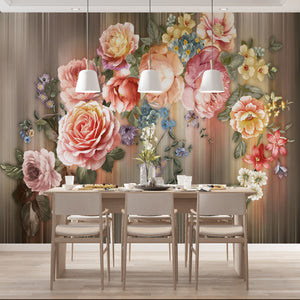 Large Pink Flowers Wallpaper Mural