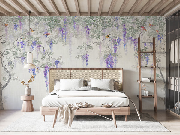 Puple Blossom Tree Wallpaper Mural