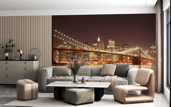 Bridge View in Night Wall Mural