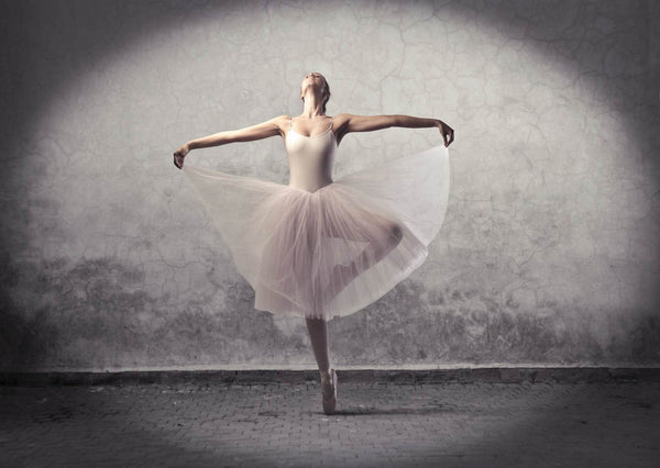 Black and White Wallpaper With Ballerina Birl , Non Woven, Ballerina Birl Wall Mural, Dancing Girl Wallpaper