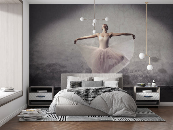 Black & White Wallpaper | Ballerina Birl Wall Mural 