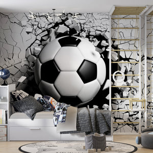 Nursery Room Mural | Soccer Ball Wallpaper for Boys