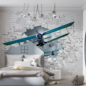 Nursery Room Mural | Airplane Wallpaper for Boys