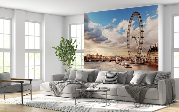 Countries Wallpaper, City Wallpaper, Non Woven, London Eye Wallpaper, River View Wall Mural