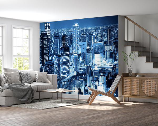 Country Wallpaper for Walls, City Wallpaper, Non Woven, Night Skyline Wallpaper, Cityscape Wall Mural