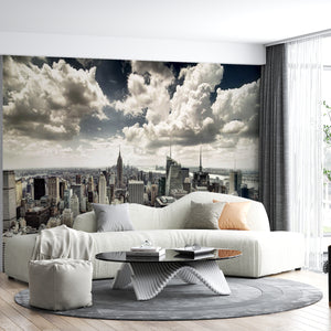 Black & White Wall Mural | New York Skyline Wallpaper 