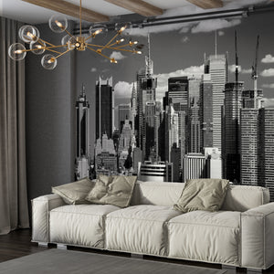 NYC Skyline Black and White Wall Mural 
