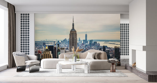 City Murals for Walls, City Wallpaper, Non Woven, Empire State Building Wallpaper, New York's Arhitecture Wall Mural