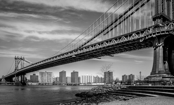 <tc>Fototapet Alb Negru - Podul Manhattan Din Orașul American</tc>