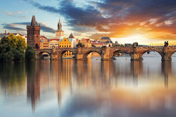 Best Country Wallpaper, City Wallpaper, Non Woven, The Charles Bridge Wallpaper, European Retro City Wall Mural