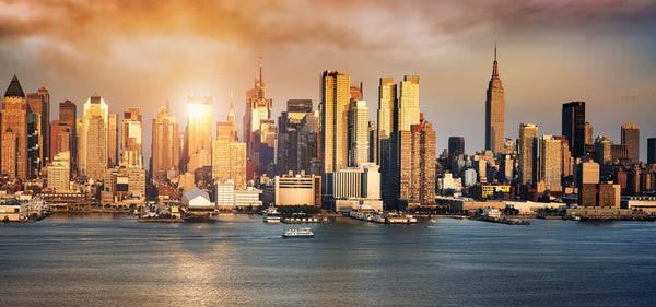 Country Theme Wallpaper, City Wallpaper, Non Woven, New York Manhattan Panorama Wallpaper, Skyline Sunset Wall Mural