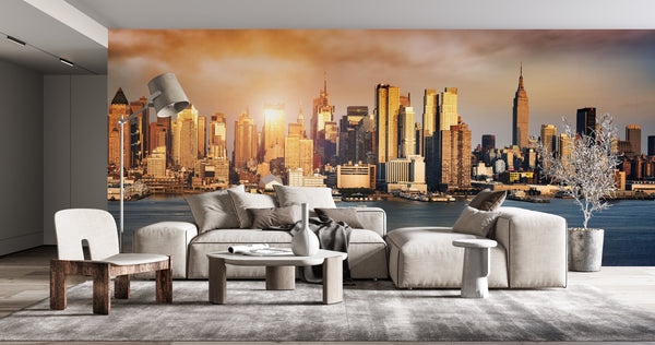 Country Theme Wallpaper -  New York Manhattan Panorama Wallpaper