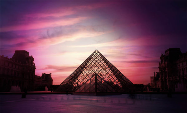 Country Wallpaper, City Wallpaper, Non Woven, Louvre Museum Wallpaper, Pink Sunset Wall Mural