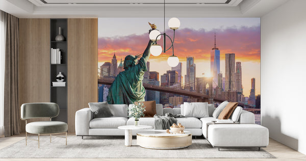 Cityscape Wall Mural -  Statue of Liberty Wallpaper