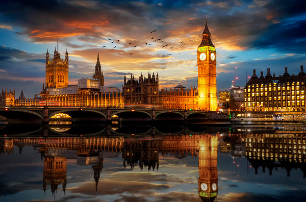 Country Wallpaper, City Wallpaper, Non Woven, Big Ben Wallpaper, London and Sunset Wall Mural