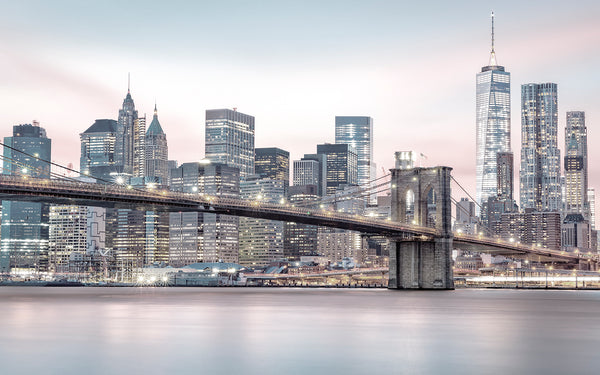 Country Wallpaper, City Wallpaper, Non Woven, Brooklyn Bridge Wallpaper, Cloudy New York City Wall Mural