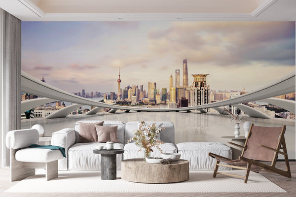 Best Country Wallpaper -  Skyline Of Shanghai City Wall Mural