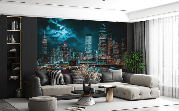 Cityscape Wall Mural -  Night city skyline Wallpaper