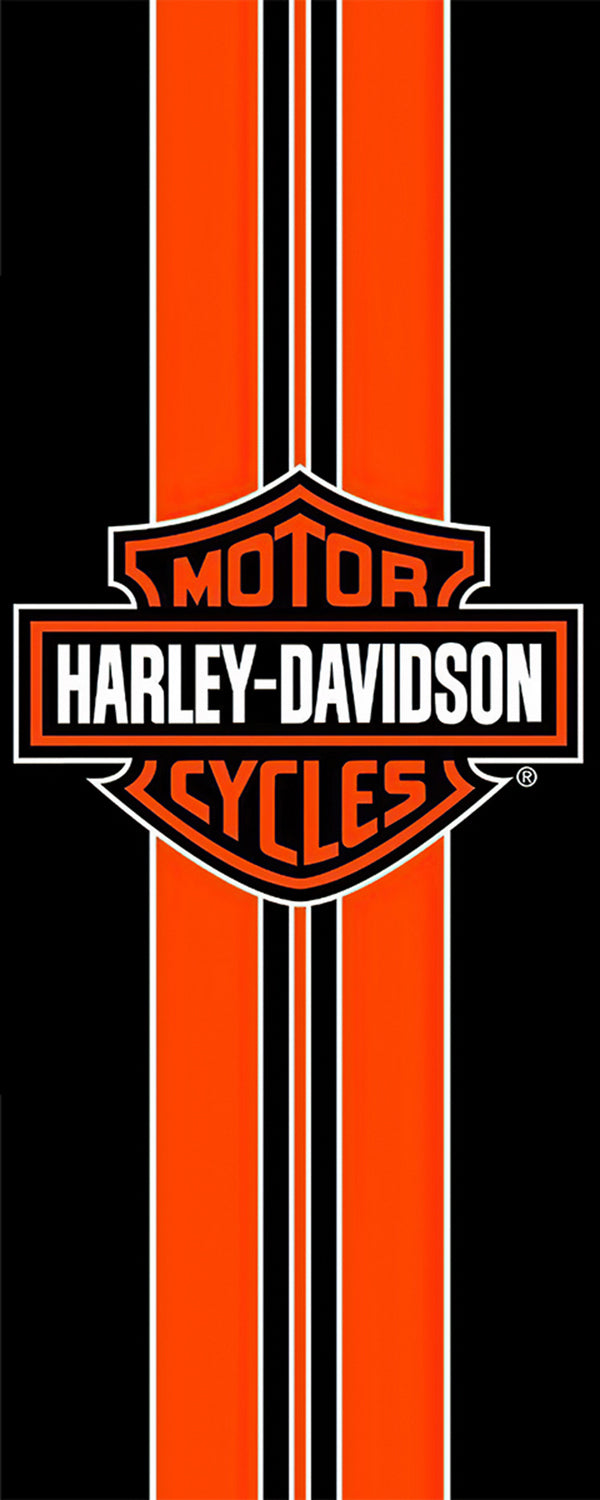 Fridge Decal, Harley Davidson Logo Fridge Wrap, Door Mural, Refrigerator Decal, Mens Cave Vinyl Side by Side Sticker, Decorative Fridge Decal