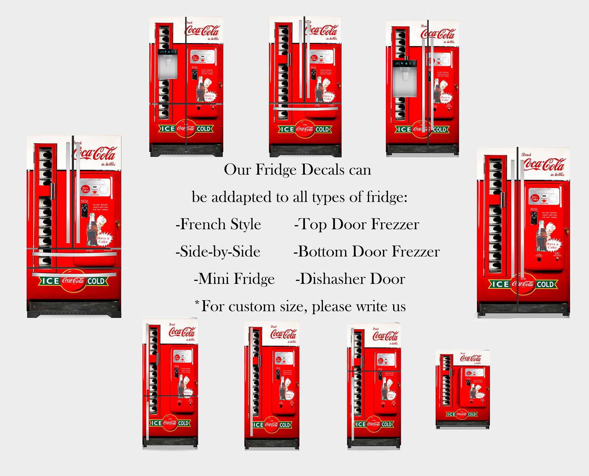 Vintage Coca Cola Vending Machine Fridge Wrap, Door Decal – ell-deco
