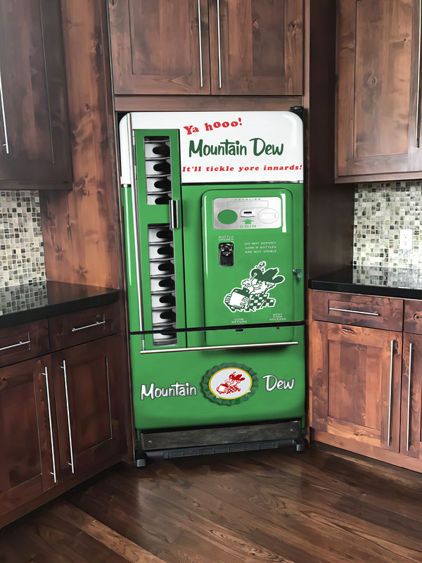 Door decals For Home, Vintage Vending Machine Mountain Dew Fridge Decal, Door Mural