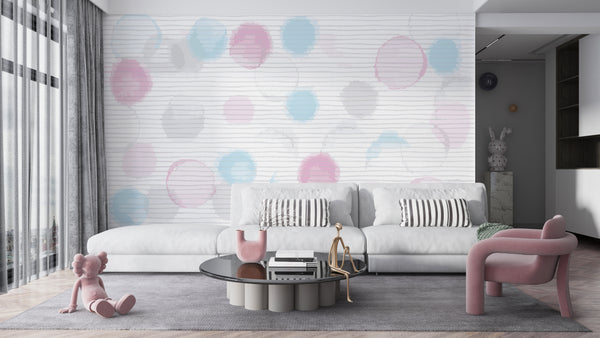 Abstract Wallpaper Mural | Colorful Bubbles Wallpaper