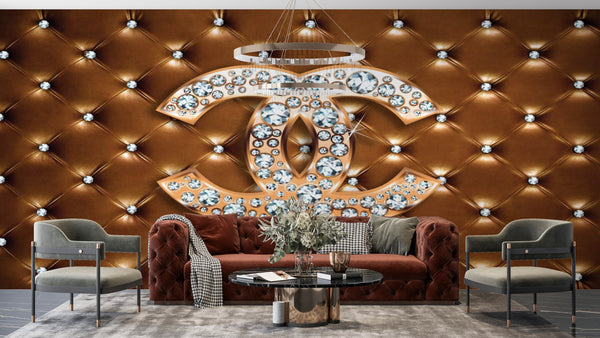 Texture Wallpaper | Chanel Logo with Diamonds Wallpaper