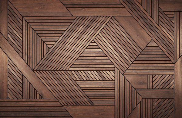 Texture Wallpaper, Non Woven, Geometrical Wooden Texture Wallpaper, Modern Brown Wood Wall Mural